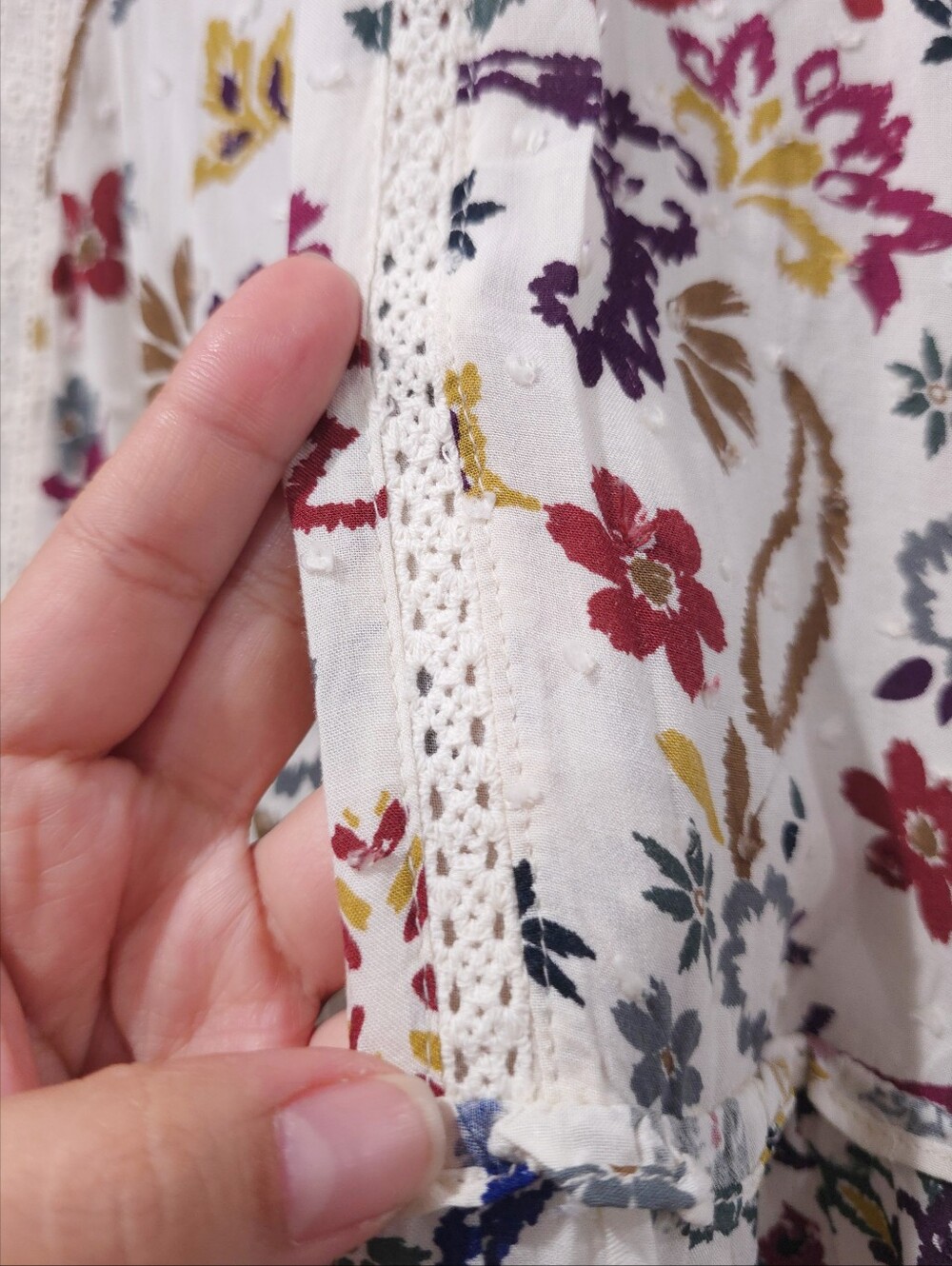 OLIVACEOUS Boho Tiered Floral Mini Dress | Effortless Festival & Resort Style, L - Picture 7 of 16